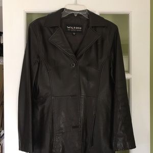 Wilson Brown leather coat womans size Medium 69426